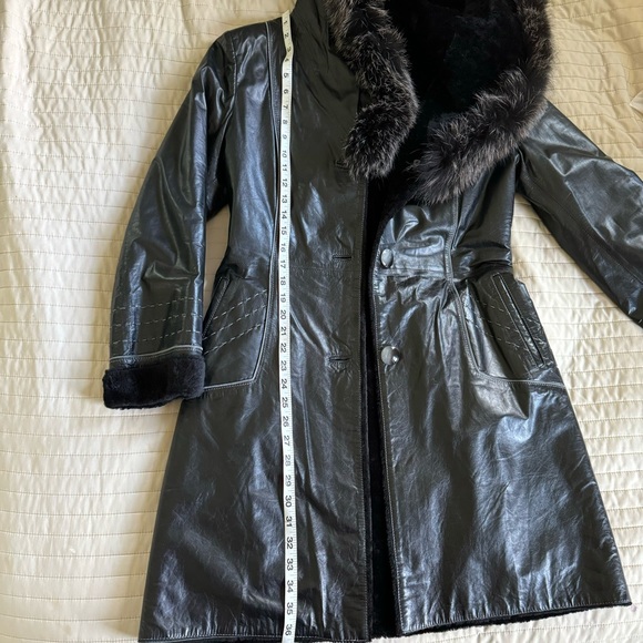 Moschino women’s leather winter coat/jacket size XS-S Black made in Italy, New! - Picture 12 of 16